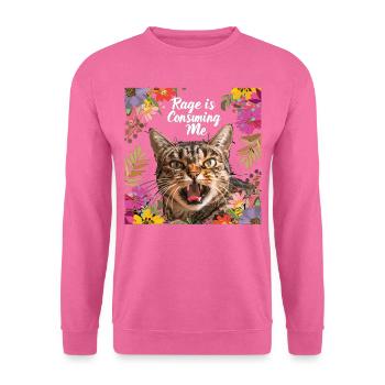Cat Rage Consumes Me Humor Meme - Unisex Pullover - Pink - Vorne