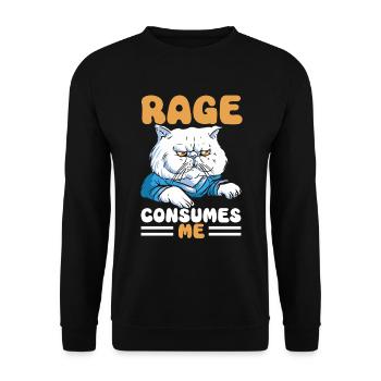 Chat Gras Gros Chat Humour Mème - Sweat-shirt Unisexe - noir - Devant - Alina (178cm) & Michal (187cm)