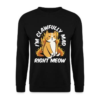Chat Gras Gros Chat Humour Mème - Sweat-shirt Unisexe - noir - Devant - Alina (178cm) & Michal (187cm)