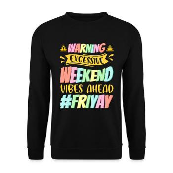 Joyeux vendredi Fri Yay École des enseignants Mème - Sweat-shirt Unisexe - noir - Devant - Alina (178cm) & Michal (187cm)