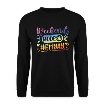 Joyeux vendredi Fri Yay École des enseignants Mème - Sweat-shirt Unisexe - noir - Devant - Alina (178cm) & Michal (187cm)
