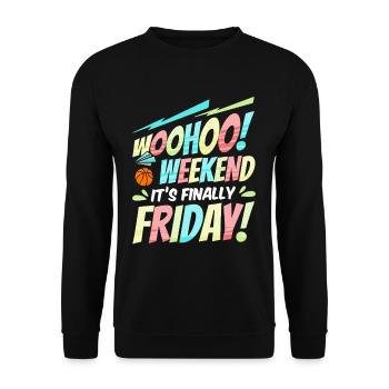 Joyeux vendredi Fri Yay École des enseignants Mème - Sweat-shirt Unisexe - noir - Devant - Alina (178cm) & Michal (187cm)