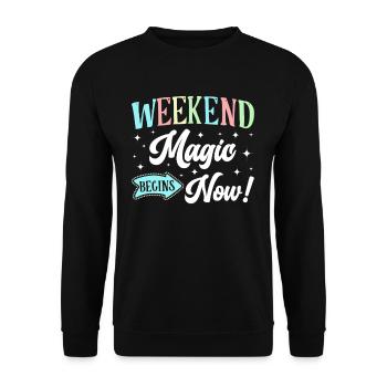 Joyeux vendredi Fri Yay École des enseignants Mème - Sweat-shirt Unisexe - noir - Devant - Alina (178cm) & Michal (187cm)