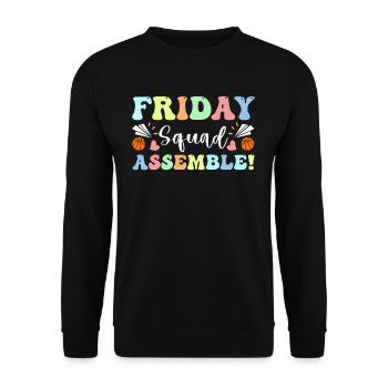 Joyeux vendredi Fri Yay École des enseignants Mème - Sweat-shirt Unisexe - noir - Devant - Alina (178cm) & Michal (187cm)