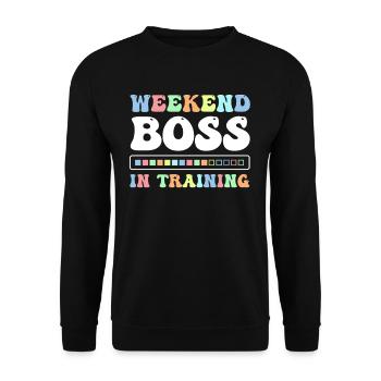 Joyeux vendredi Fri Yay École des enseignants Mème - Sweat-shirt Unisexe - noir - Devant - Alina (178cm) & Michal (187cm)