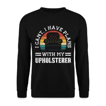 Restorer Upholstered Furniture - Unisex Sweatshirt - black - Front - Alina (178cm) & Michal (187cm)