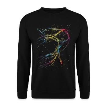 Aerialist Aerial Silk Circus Air Silk - Unisex Sweatshirt - black - Front - Alina (178cm) & Michal (187cm)
