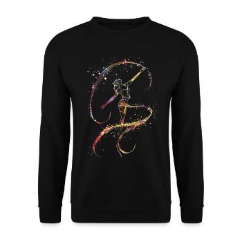 Aerialist Aerial Silk Circus Air Silk - Unisex Sweatshirt - black - Front - Alina (178cm) & Michal (187cm)