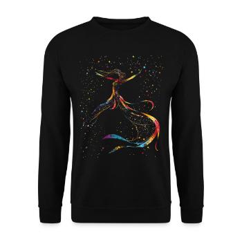 Aerialist Aerial Silk Circus Air Silk - Unisex Sweatshirt - black - Front - Alina (178cm) & Michal (187cm)