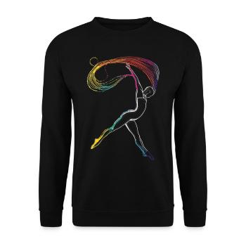 Aerialist Aerial Silk Circus Air Silk - Unisex Sweatshirt - black - Front - Alina (178cm) & Michal (187cm)