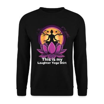 Meditation Funny Laughter Yoga - Unisex Sweatshirt - black - Front - Alina (178cm) & Michal (187cm)