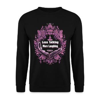 Meditation Funny Laughter Yoga - Unisex Sweatshirt - black - Front - Alina (178cm) & Michal (187cm)