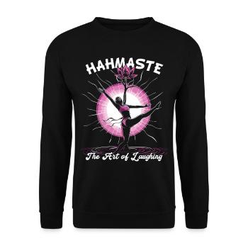 Meditation Funny Laughter Yoga - Unisex Sweatshirt - black - Front - Alina (178cm) & Michal (187cm)