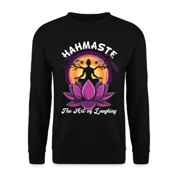 Meditation Funny Laughter Yoga - Unisex Sweatshirt - black - Front - Alina (178cm) & Michal (187cm)