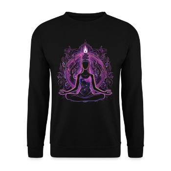 Meditation Funny Laughter Yoga - Unisex Sweatshirt - black - Front - Alina (178cm) & Michal (187cm)