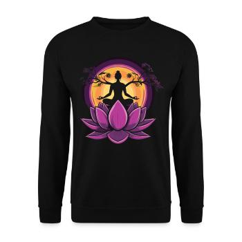 Meditation Funny Laughter Yoga - Unisex Sweatshirt - black - Front - Alina (178cm) & Michal (187cm)