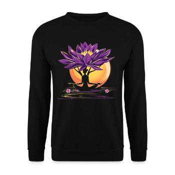 Meditation Funny Laughter Yoga - Unisex Sweatshirt - black - Front - Alina (178cm) & Michal (187cm)