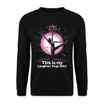 Meditation Funny Laughter Yoga - Unisex Sweatshirt - black - Front - Alina (178cm) & Michal (187cm)