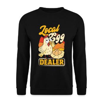 Unterstützen Sie lokale Eierhändler - Unisex Pullover - Schwarz - Vorne - Alina (178cm) & Michal (187cm)