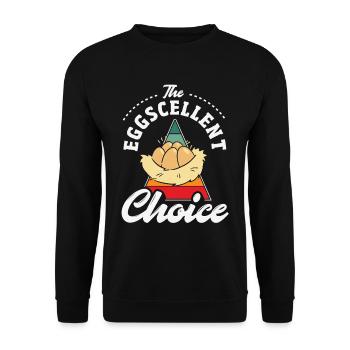 Unterstützen Sie lokale Eierhändler - Unisex Pullover - Schwarz - Vorne - Alina (178cm) & Michal (187cm)