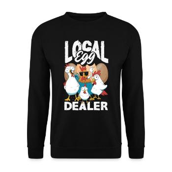 Unterstützen Sie lokale Eierhändler - Unisex Pullover - Schwarz - Vorne - Alina (178cm) & Michal (187cm)