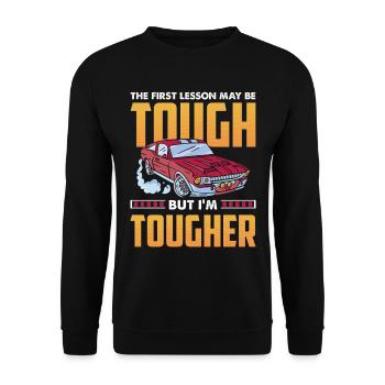 Driving School Driving Instructor - Unisex Sweatshirt - black - Front - Alina (178cm) & Michal (187cm)