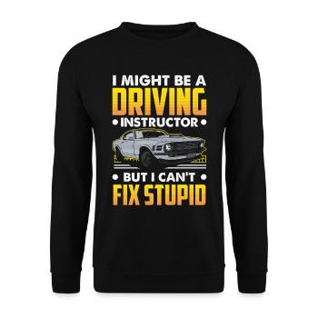 Driving School Driving Instructor - Unisex Sweatshirt - black - Front - Alina (178cm) & Michal (187cm)