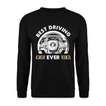 Driving School Driving Instructor - Unisex Sweatshirt - black - Front - Alina (178cm) & Michal (187cm)