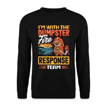 Dumpster Fire Response Team Leader - Unisex Sweatshirt - black - Front - Alina (178cm) & Michal (187cm)