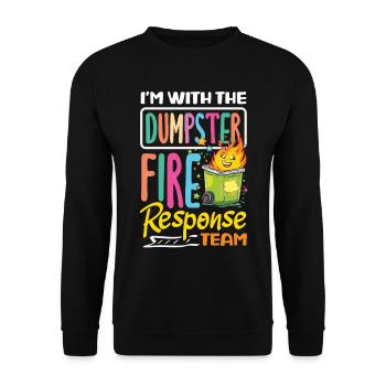 Dumpster Fire Response Team Leader - Unisex Sweatshirt - black - Front - Alina (178cm) & Michal (187cm)