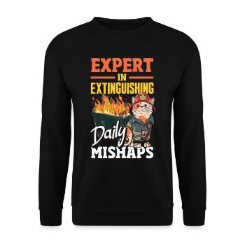 Dumpster Fire Response Team Leader - Unisex Sweatshirt - black - Front - Alina (178cm) & Michal (187cm)