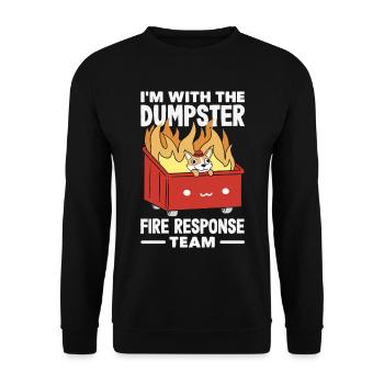 Dumpster Fire Response Team Leader - Unisex Sweatshirt - black - Front - Alina (178cm) & Michal (187cm)