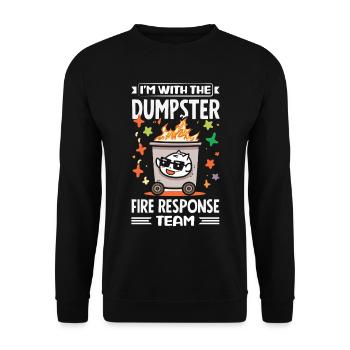 Dumpster Fire Response Team Leader - Unisex Sweatshirt - black - Front - Alina (178cm) & Michal (187cm)