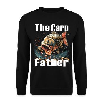 Angling Catch Fish carp fish Karpfen - Unisex Pullover - Schwarz - Vorne - Alina (178cm) & Michal (187cm)