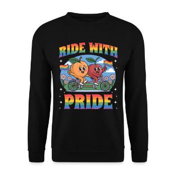 Fruity Lesbian LGBT Pride Month - Unisex Sweatshirt - black - Front - Alina (178cm) & Michal (187cm)