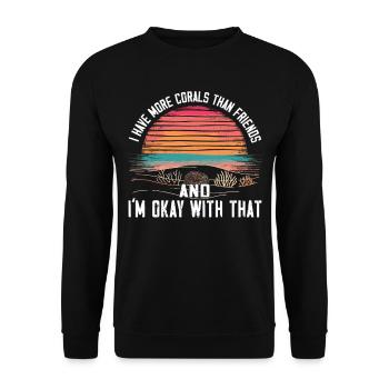 Aquarium Aquarist Coral Fragging - Unisex Sweatshirt - black - Front - Alina (178cm) & Michal (187cm)