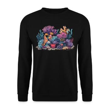Aquarium Aquarist Coral Fragging - Unisex Sweatshirt - black - Front - Alina (178cm) & Michal (187cm)