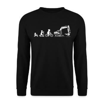 Evolution Liebhaber von Baggern - Unisex Pullover - Schwarz - Vorne - Alina (178cm) & Michal (187cm)