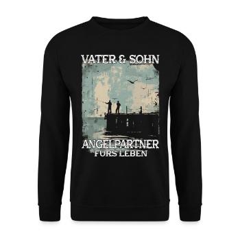 Père et fils en tant que partenaires de pêche - Sweat-shirt Unisexe - noir - Devant - Alina (178cm) & Michal (187cm)