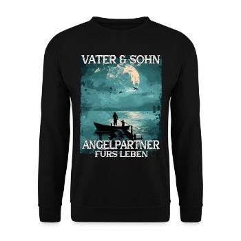 Père et fils en tant que partenaires de pêche - Sweat-shirt Unisexe - noir - Devant - Alina (178cm) & Michal (187cm)