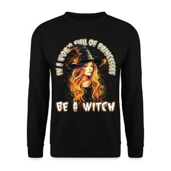 Gruselige Pin-up-hexe Halloween - Unisex Pullover - Schwarz - Vorne - Alina (178cm) & Michal (187cm)