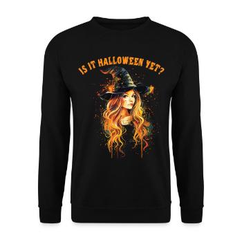 Gruselige Pin-up-hexe Halloween - Unisex Pullover - Schwarz - Vorne - Alina (178cm) & Michal (187cm)