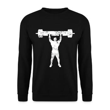 Strongman Shoulder Press - Unisex Sweatshirt - black - Front - Alina (178cm) & Michal (187cm)