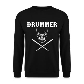 Heavy Metal Schlagzeug - Unisex Pullover - Schwarz - Vorne - Alina (178cm) & Michal (187cm)