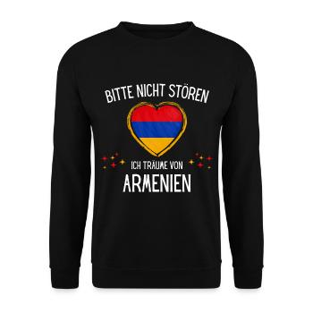 Bitte Nicht Stören Ich Träume Von Armenien - Unisex Pullover - Schwarz - Vorne - Alina (178cm) & Michal (187cm)