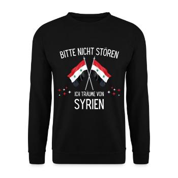 Bitte Nicht Stören Ich Träume Von Syrien - Unisex Pullover - Schwarz - Vorne - Alina (178cm) & Michal (187cm)