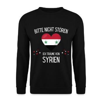 Bitte Nicht Stören Ich Träume Von Syrien - Unisex Pullover - Schwarz - Vorne - Alina (178cm) & Michal (187cm)