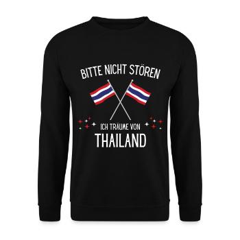 Bitte nicht stören ich träume von Thailand - Unisex Pullover - Schwarz - Vorne - Alina (178cm) & Michal (187cm)