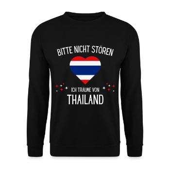 Bitte nicht stören ich träume von Thailand - Unisex Pullover - Schwarz - Vorne - Alina (178cm) & Michal (187cm)