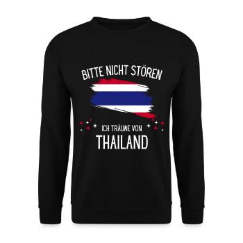 Bitte nicht stören ich träume von Thailand - Unisex Pullover - Schwarz - Vorne - Alina (178cm) & Michal (187cm)